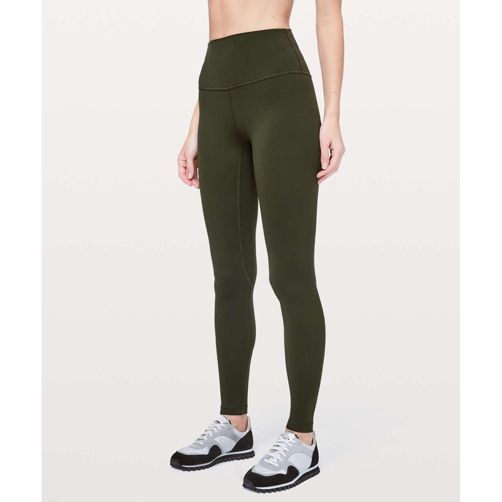 Lululemon Align High Rise Pant Leggings 28" Dark Olive Green Gym Workout Women 2